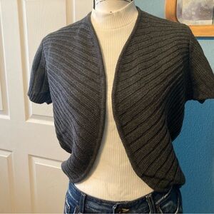 Metro 7 Charcoal Short Sleeve Sweater Shrug